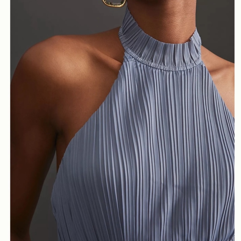 Anthropologie Pleated Halter Top Size L - Picture 2 of 7